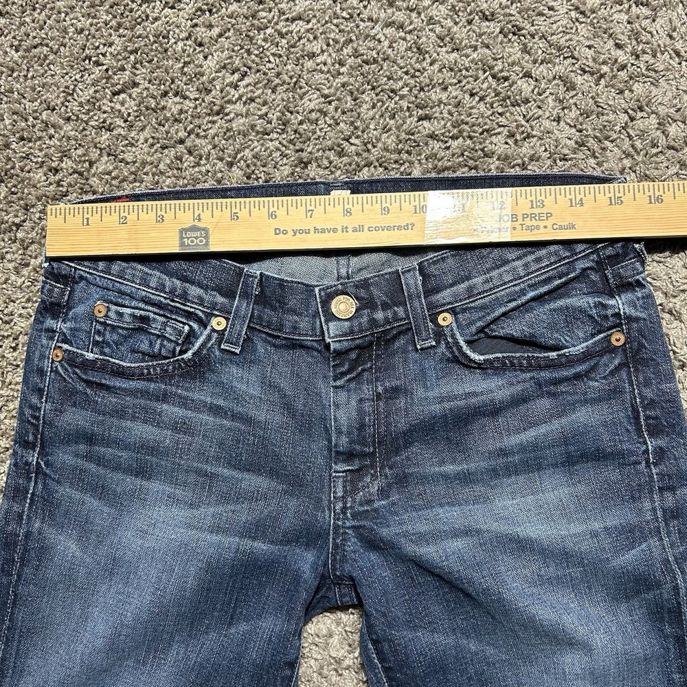 7 For All Mankind‎ Women's 29 Dojo Cropped Wide Leg Blue Denim Jeans - Picture 5 of 6